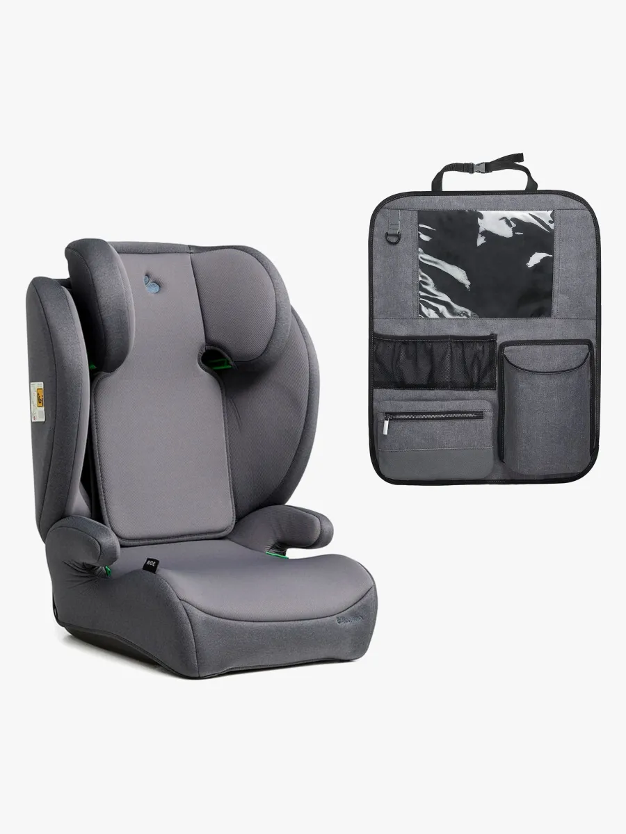 Beemoo Ride i-Size Bältesstol inkl. Beemo Deluxe Sparkskydd med Förvaring, Mineral Grey