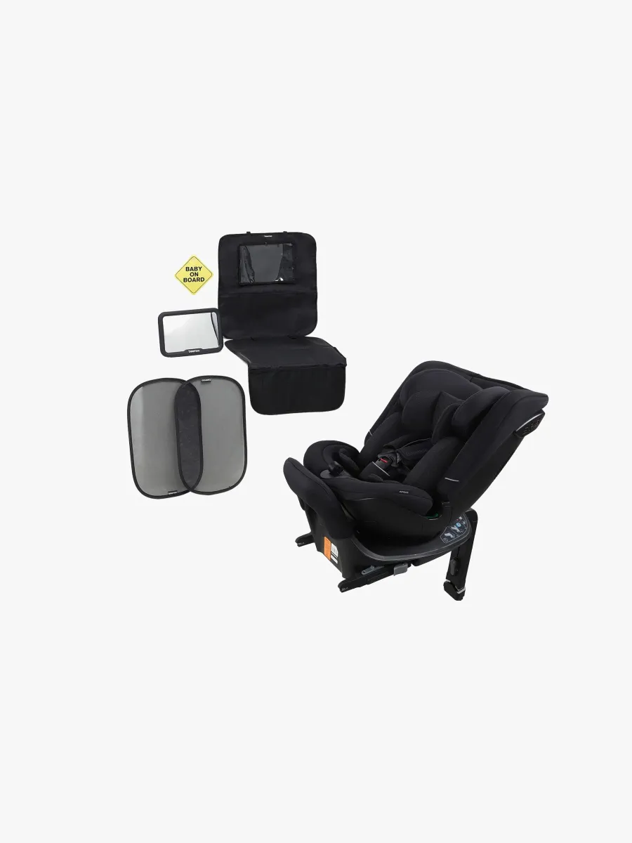 Beemoo Rotate i-Size Bilbarnstol Inkl. Tillbehörspaket, Black Stone