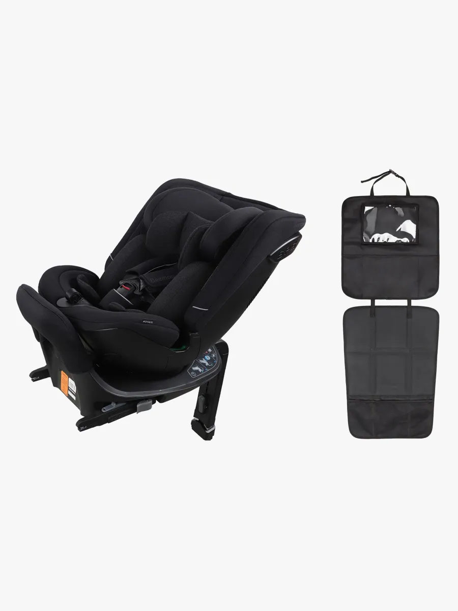 Beemoo Rotate i-Size Vändbar Bilbarnstol inkl. 3-in-1 Sparkskydd, Black Stone
