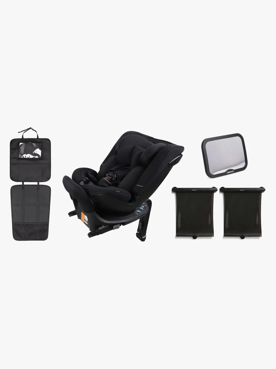 Beemoo Rotate i-Size Vändbar Bilbarnstol inkl. Tillbehör, Black Stone