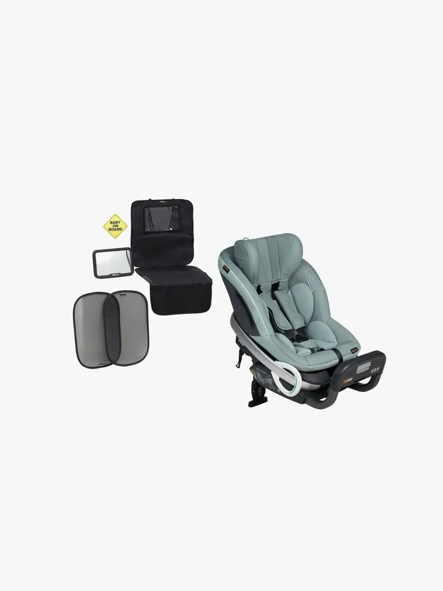 BeSafe Stretch Bilbarnstol Inkl. Tillbehörspaket, Sea Green Mélange