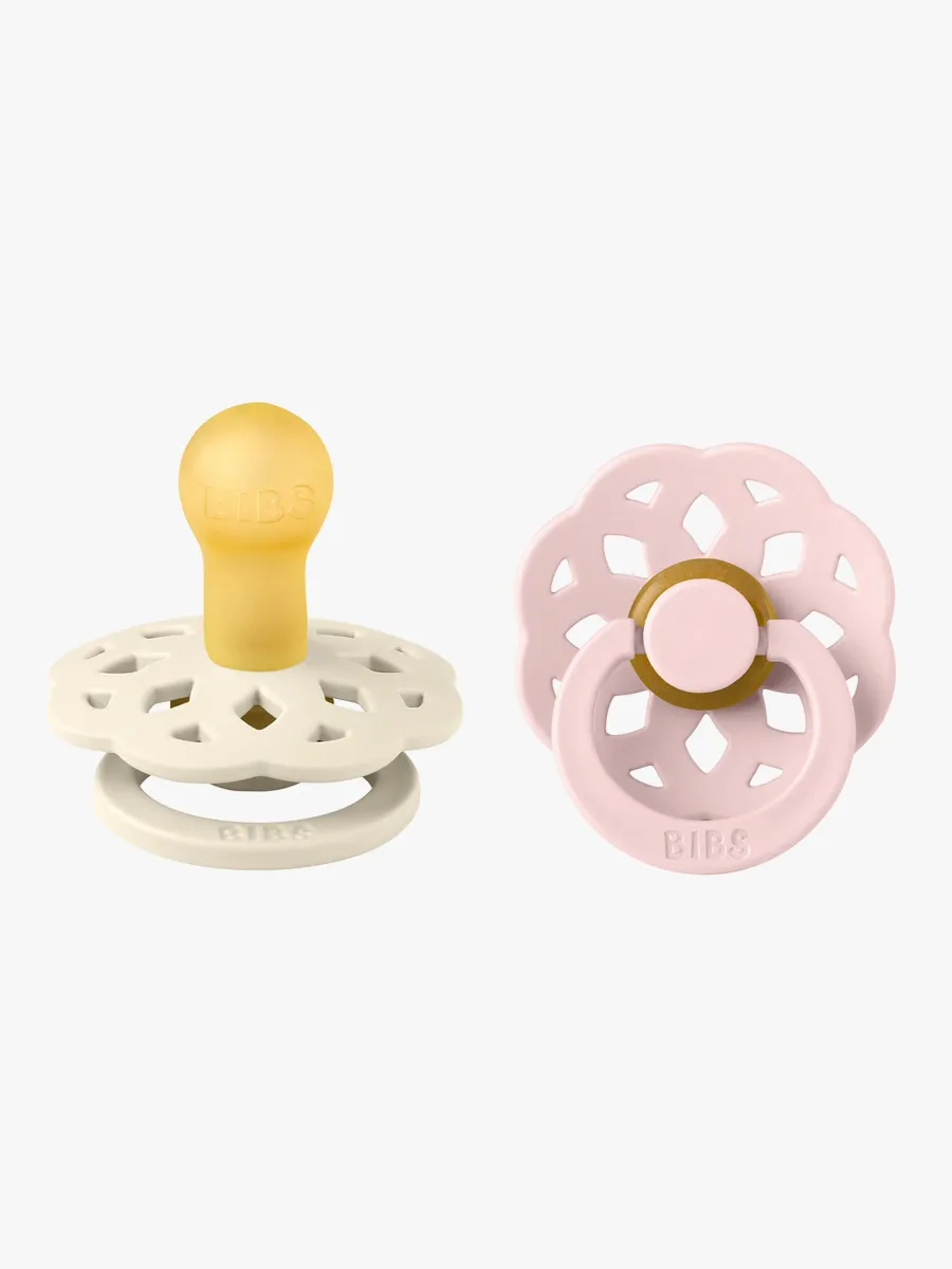 BIBS Boheme Napp 2-pack Latex Stl 1 Rund, Ivory/Blossom