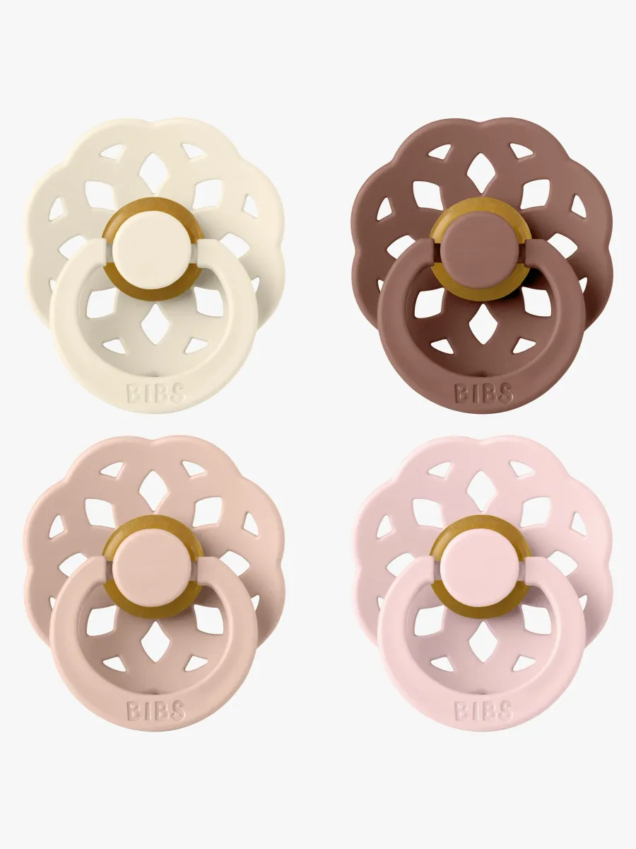 BIBS Boheme Napp 4-Pack Latex Stl 1, Ivory/Blush/Woodchuck/Blossom