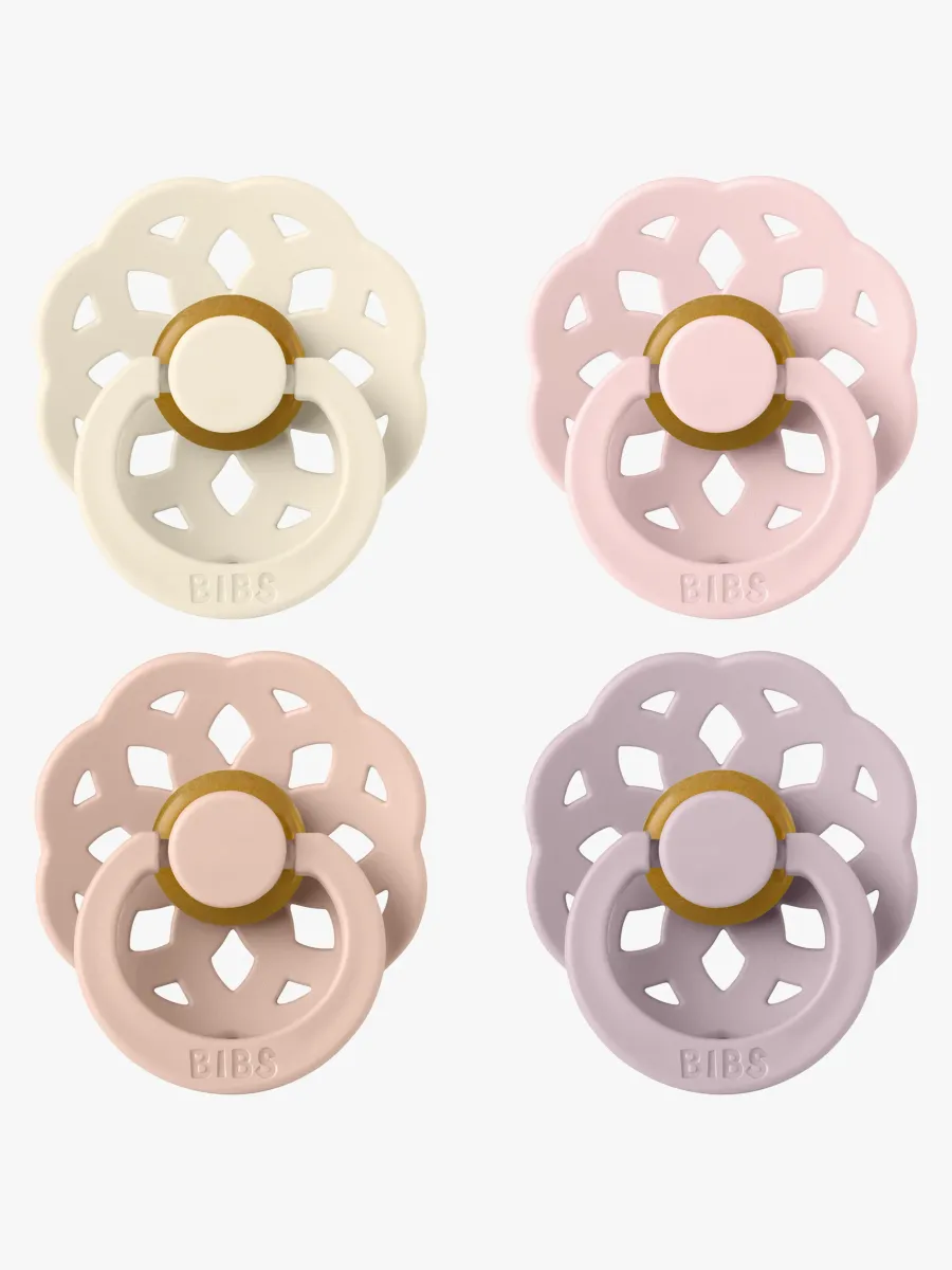 BIBS Boheme Napp 4-Pack Latex Stl 2, Ivory/Blush/Blossom/Dusky Lilac