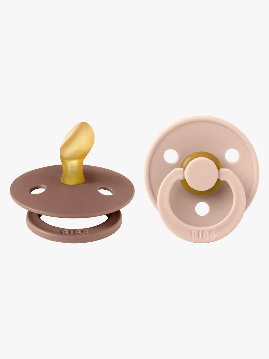 BIBS Colour Napp 2-pack Latex Stl 1 Anatomisk, Woodchuck/Blush