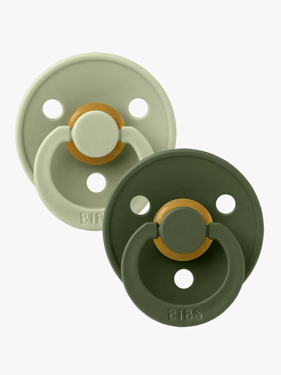 BIBS Colour Napp 2-pack Latex Stl 1 Rund, Sage/Hunter Green