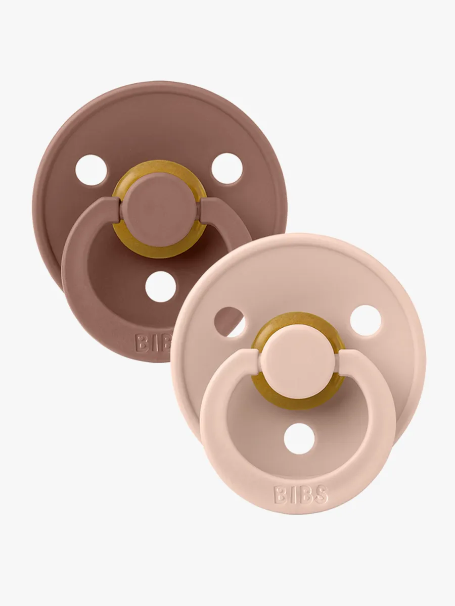 BIBS Colour Napp 2-pack Latex Stl 1 Rund, Woodchuck/Blush