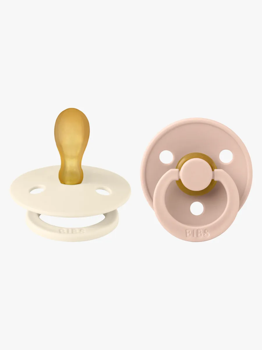 BIBS Colour Napp 2-pack Latex Stl 2 Symmetrisk, Ivory/Blush
