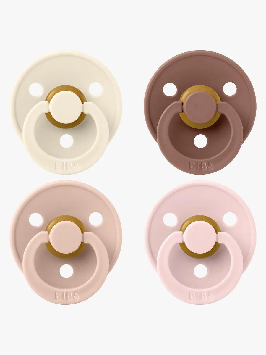 BIBS Colour Napp 4-Pack Latex Stl 2, Ivory/Blush/Woodchuck/Blossom