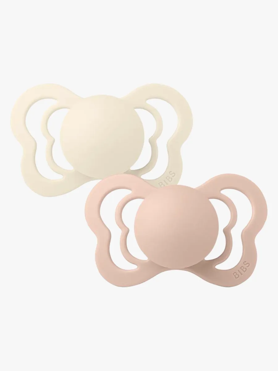 BIBS Couture Napp 2-pack Latex Stl 1 Anatomisk, Ivory/Blush