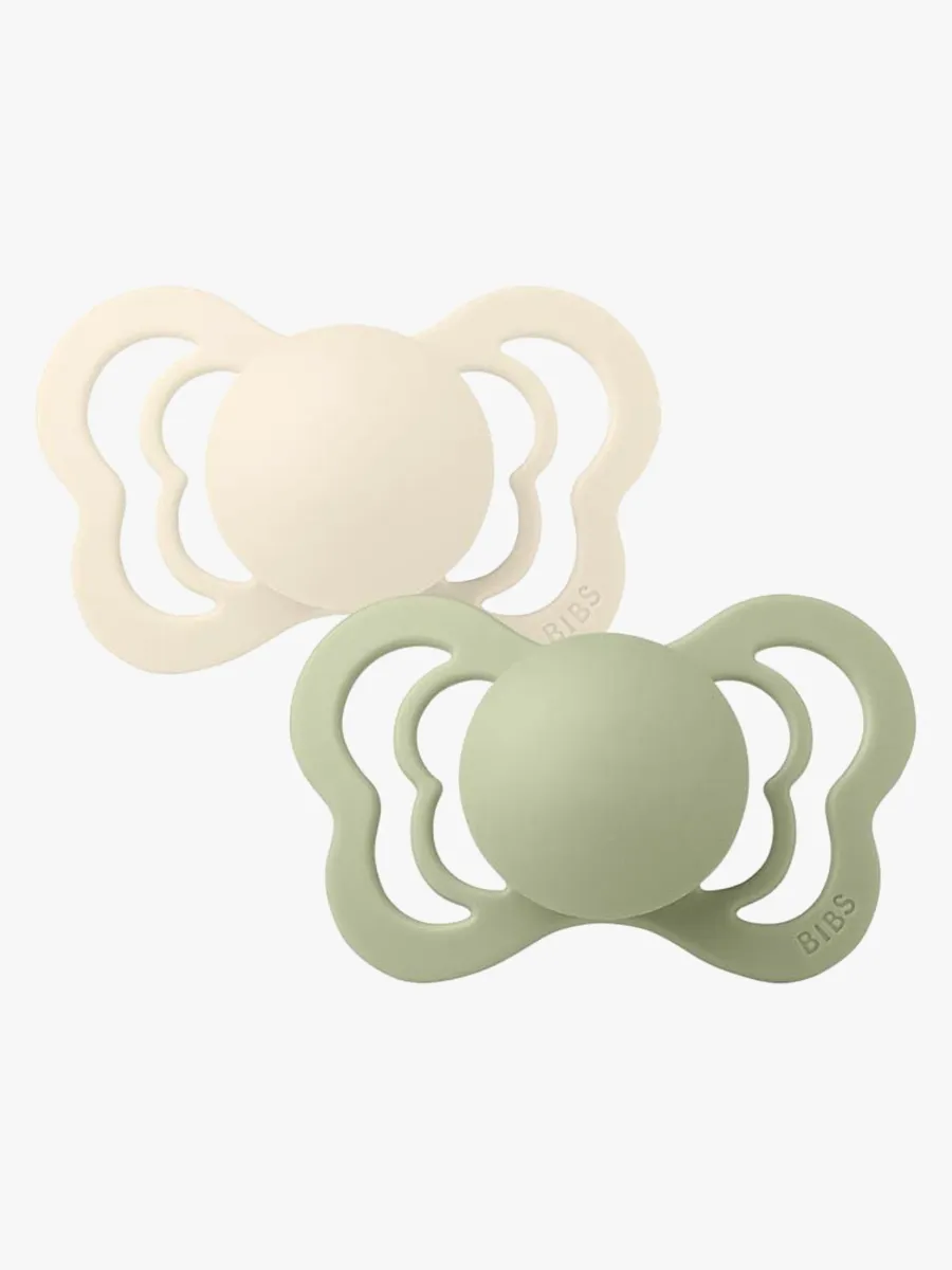 BIBS Couture Napp 2-pack Latex Stl 1 Anatomisk, Ivory/Sage