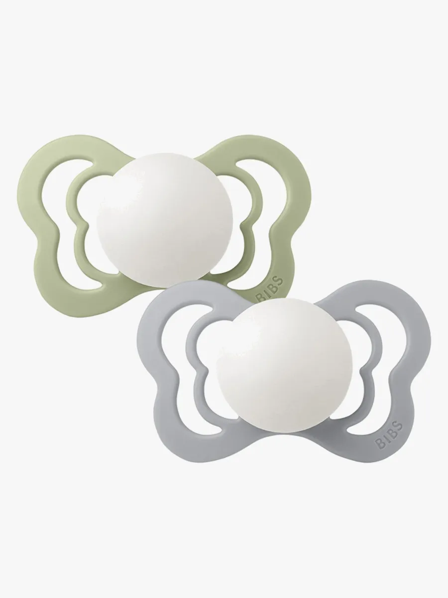 BIBS Couture Napp 2-pack Latex Stl 2 Anatomisk, Sage Glow/Cloud Glow