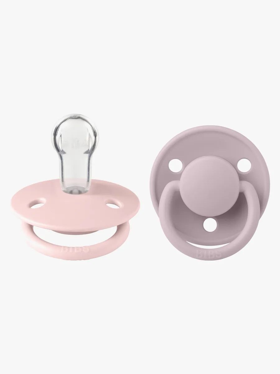BIBS De Lux Napp 2-pack Silikon One Size Rund, Blossom/Dusky Lilac