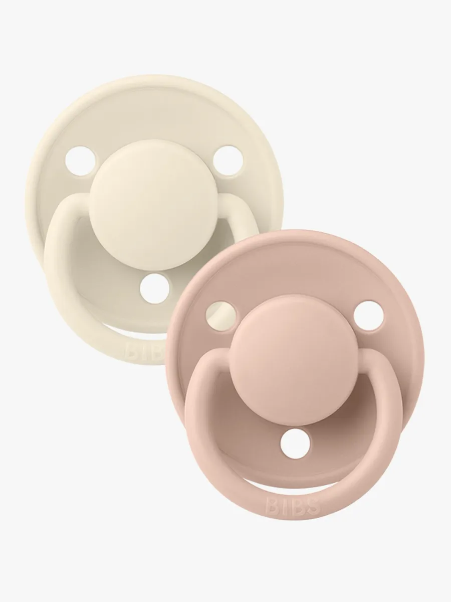 BIBS De Lux Napp 2-pack Silikon One Size Rund, Ivory/Blush