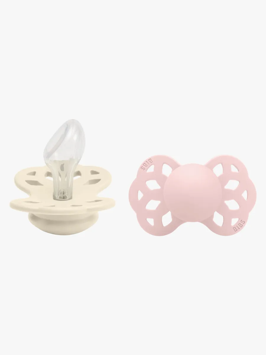 BIBS Infinity Napp 2-pack Stl 2 Anatomical, Ivory/Blossom