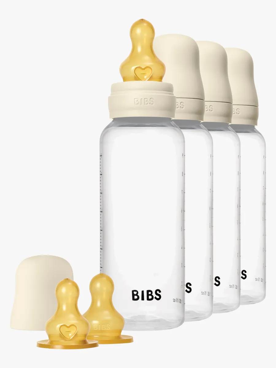 BIBS Nappflaska Latex 4-pack 270 ml, Ivory
