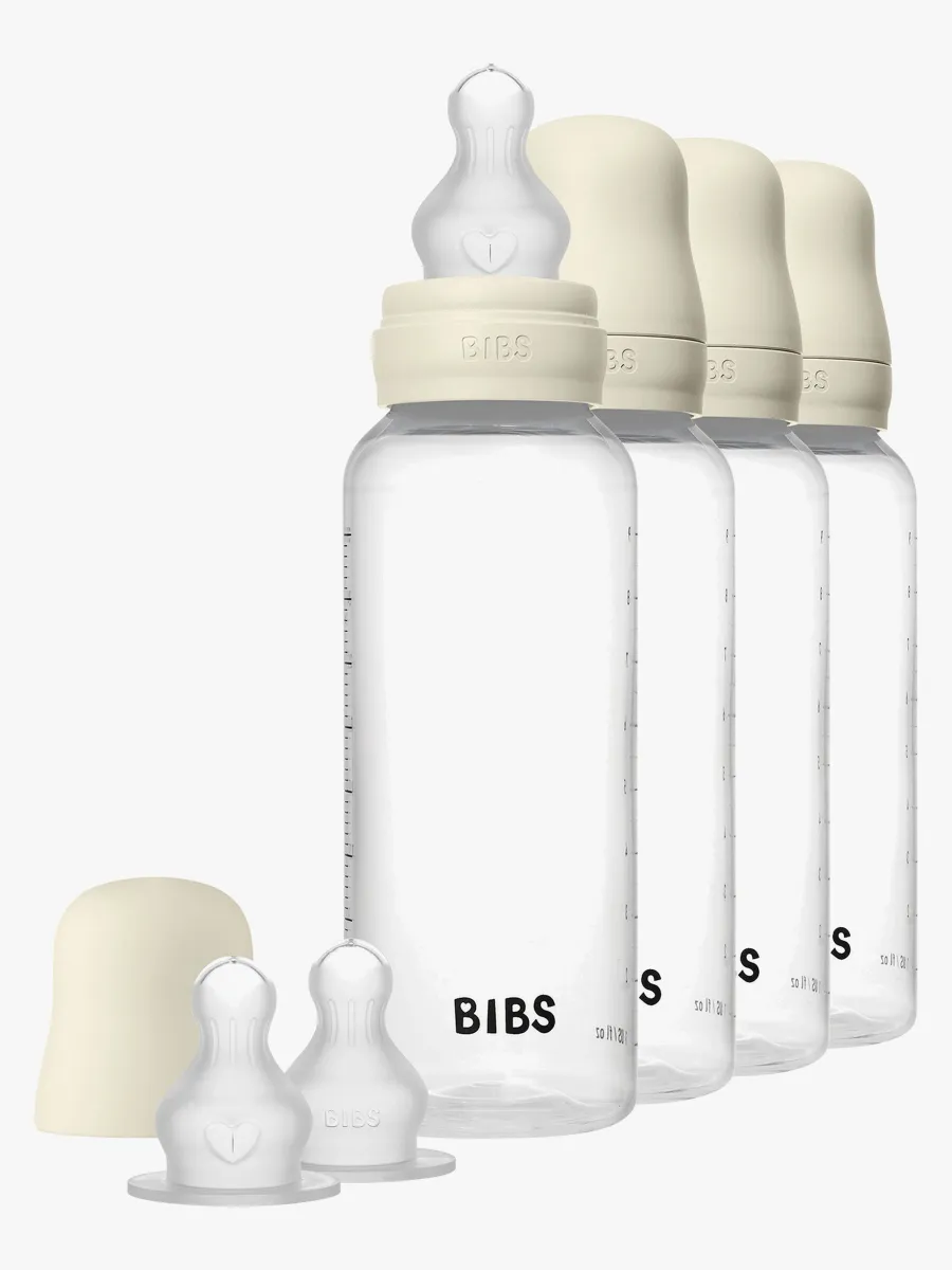 BIBS Nappflaska Silicone 4-pack 270 ml, Ivory