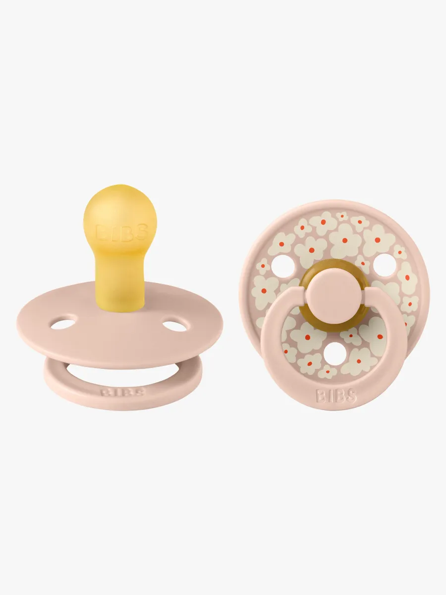BIBS Studio Colour Napp 2-Pack Latex Stl 1 Rund, Jasmine/Blush Mix