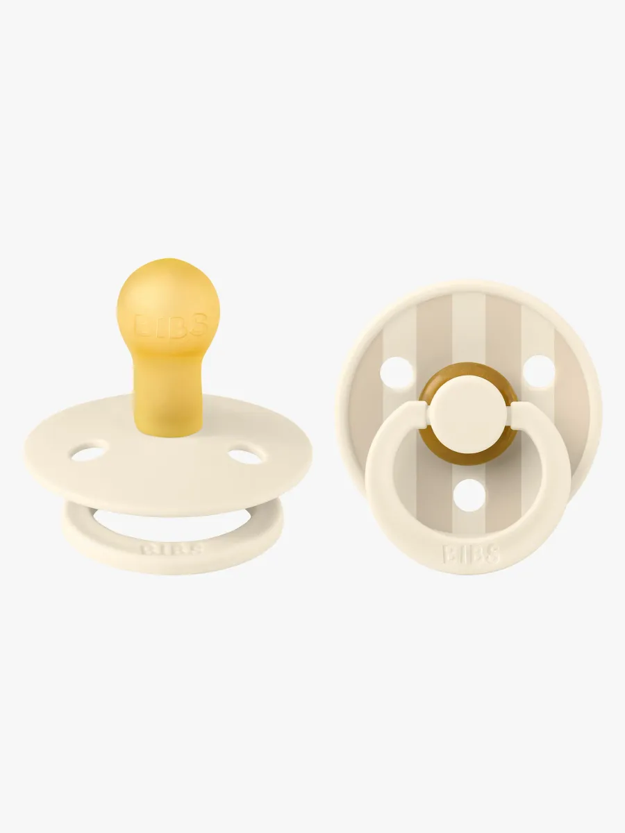 BIBS Studio Colour Napp 2-Pack Latex Stl 1 Rund, Pin/Ivory Vanilla Mix