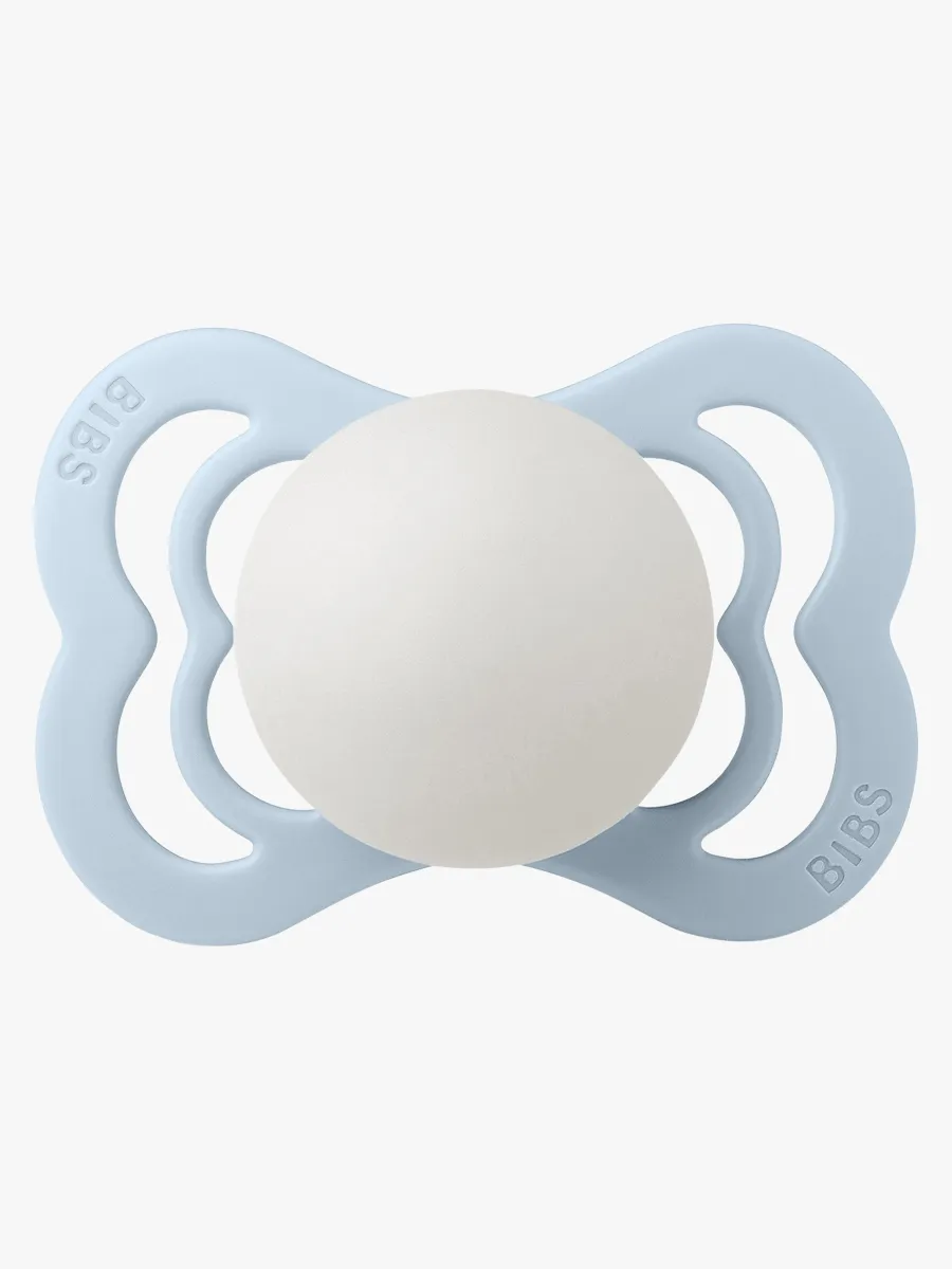 BIBS Supreme Napp Silikon Stl 1, Baby Blue Glow