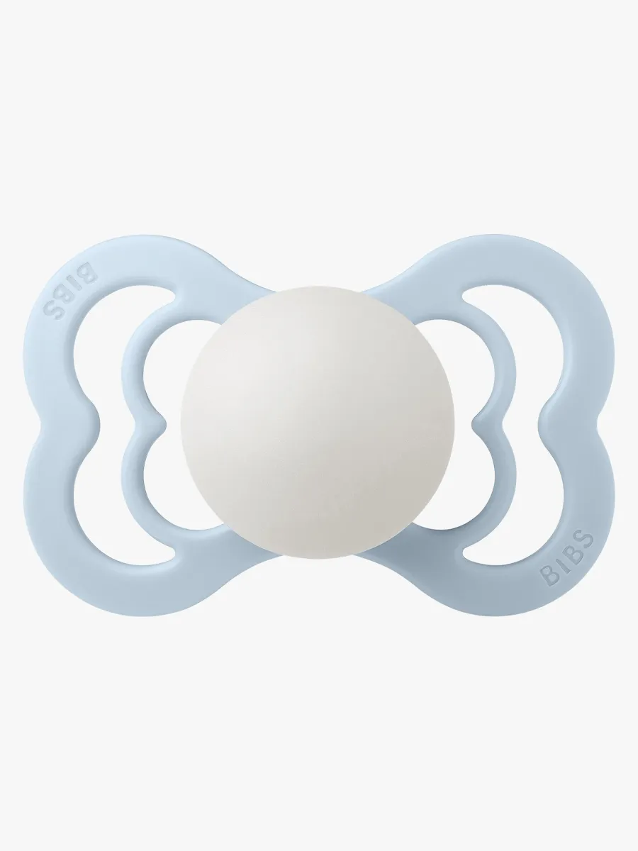 BIBS Supreme Napp Silikon Stl 2, Baby Blue Glow