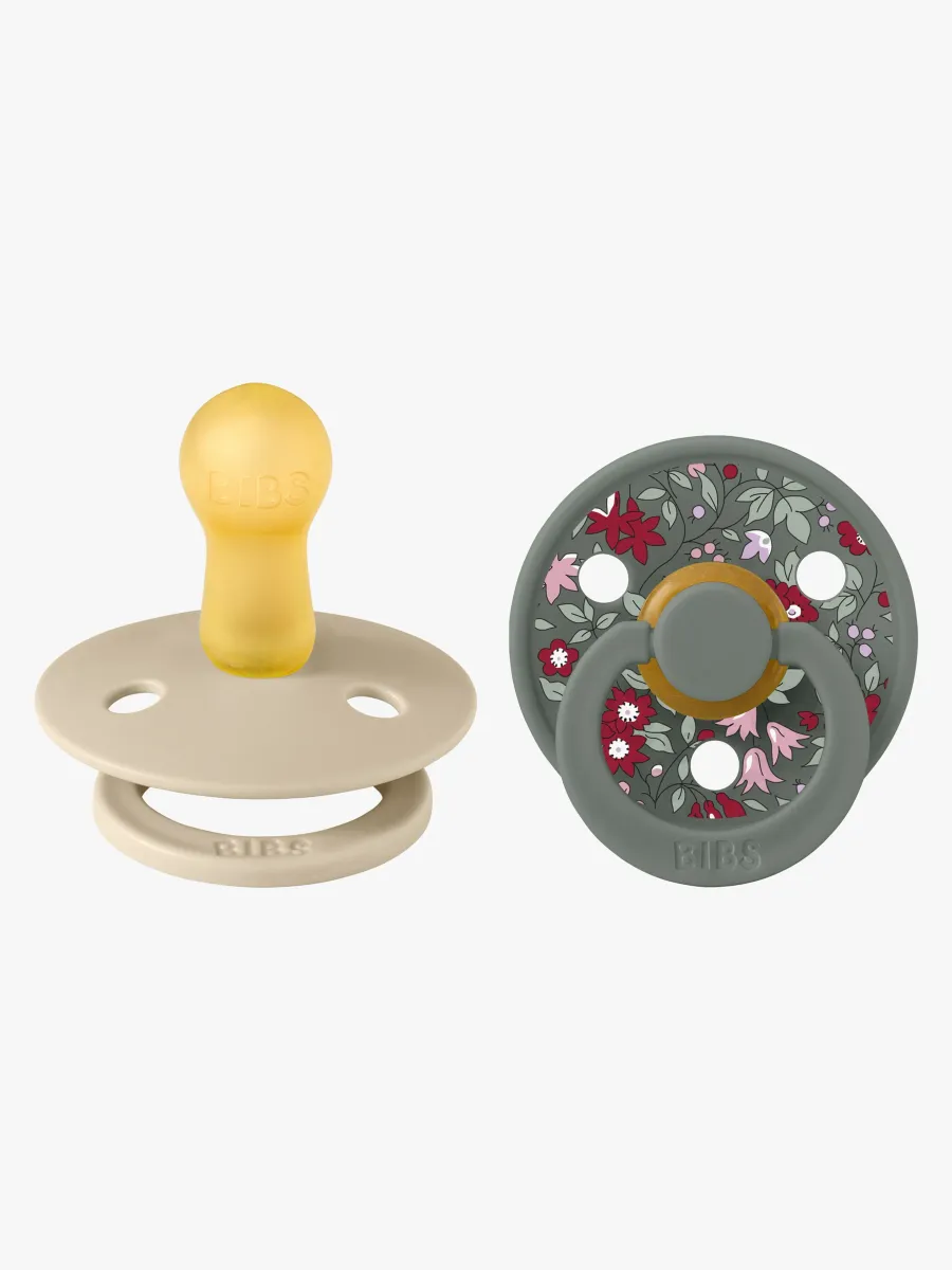 BIBS x Liberty Colour Napp 2-Pack Latex Stl 2 Rund, Chamomile Lawn/Pine Mix