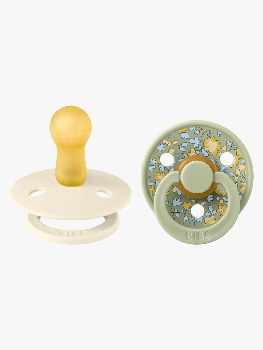 BIBS x Liberty Colour Napp 2-Pack Latex Stl 2 Rund, Eloise/Sage Mix