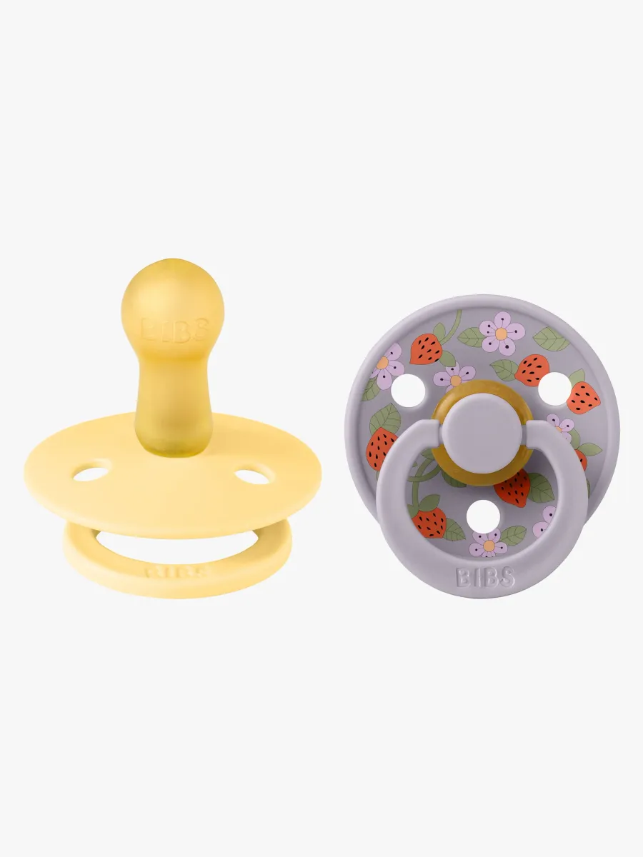BIBS x Liberty Colour Strawberries Napp 2-Pack Latex Stl 2, Pale Butter Mix
