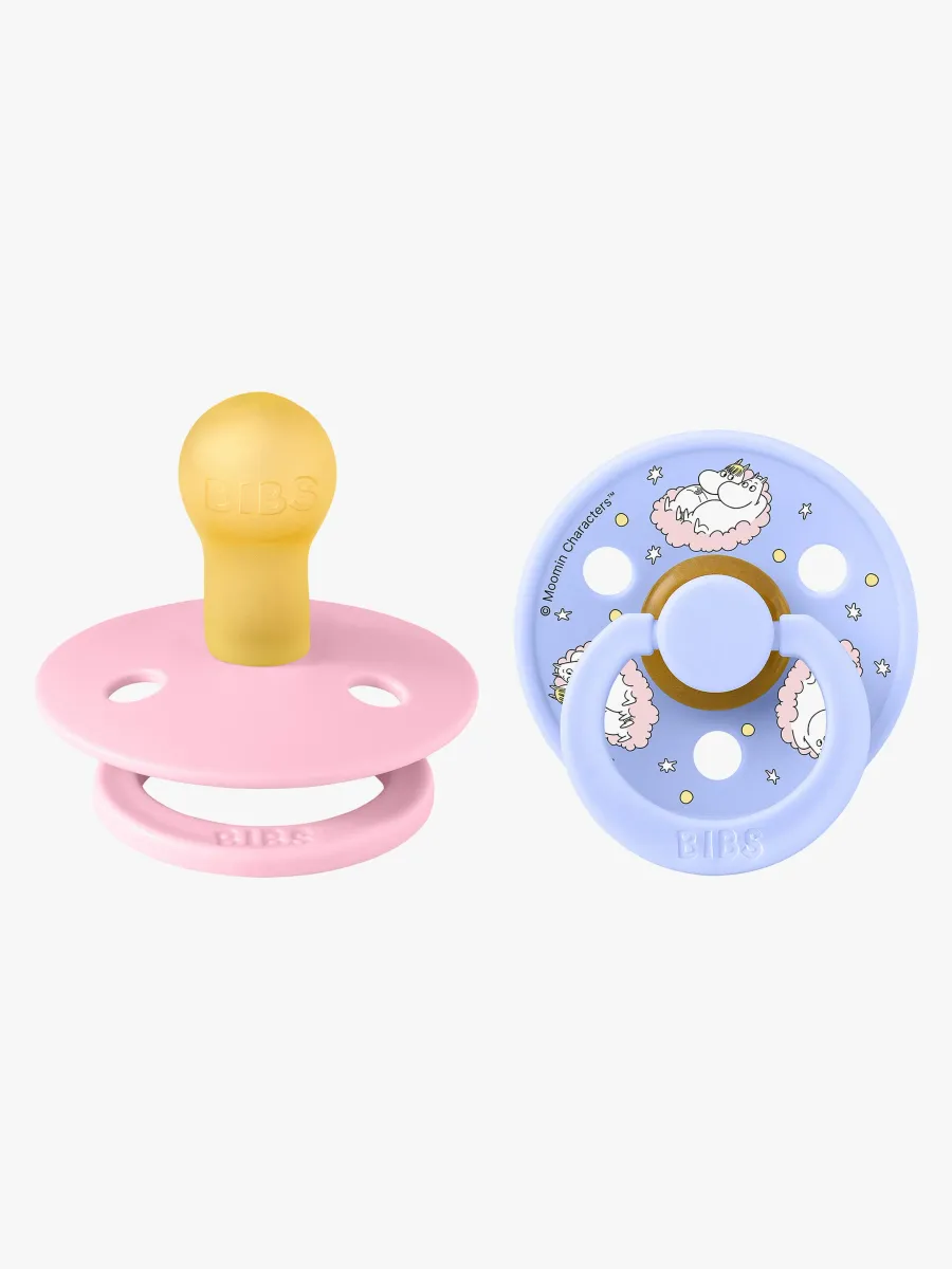 BIBS x Moomin Colour Dreaming Napp 2-Pack Latex Stl 1, Baby Pink