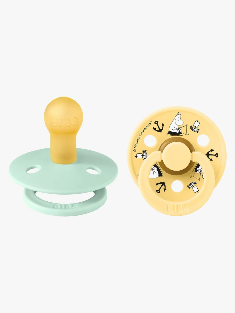 BIBS x Moomin Colour Sailing Napp 2-Pack Latex Stl 1, Nordic Mint
