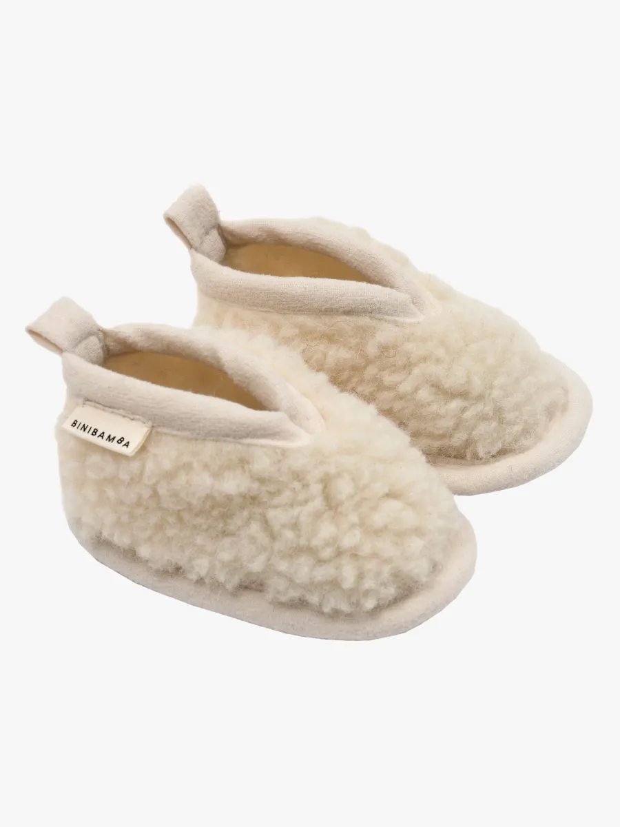 BINIBAMBA Merino Inneskor, Milk, 2-3 år