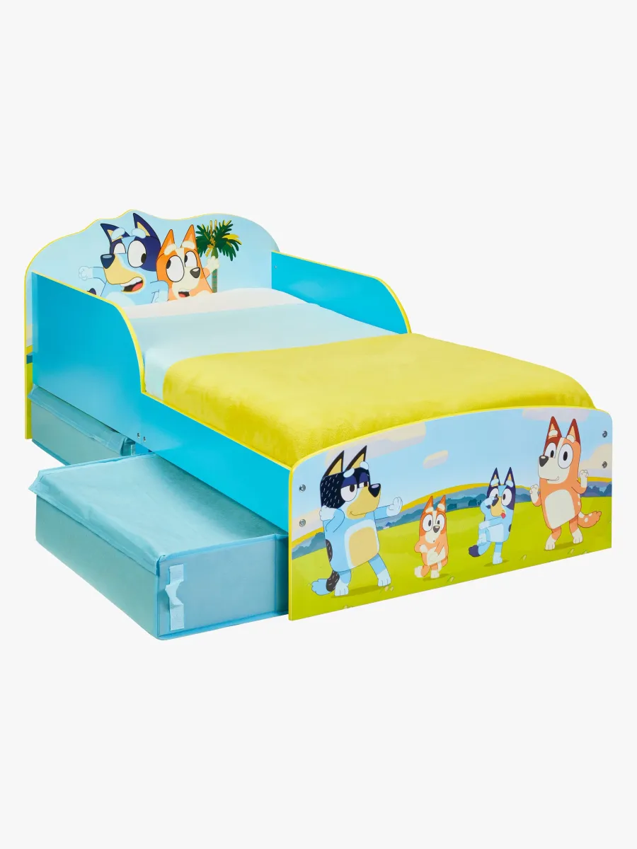 Bluey Juniorsäng med Förvaring 70x140, Blå, Förvaring Barnrum