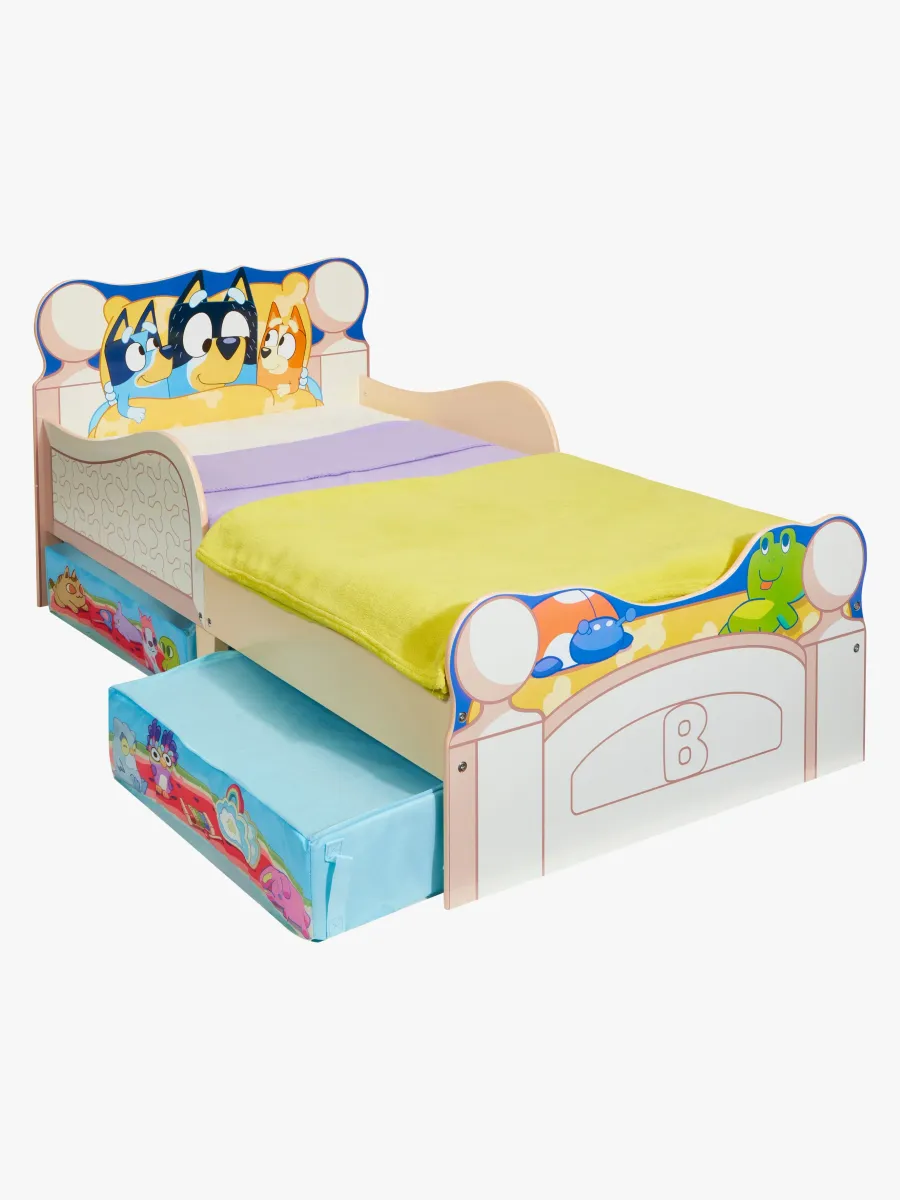 Bluey Juniorsäng med Förvaring 70x140, Vit, Förvaring Barnrum