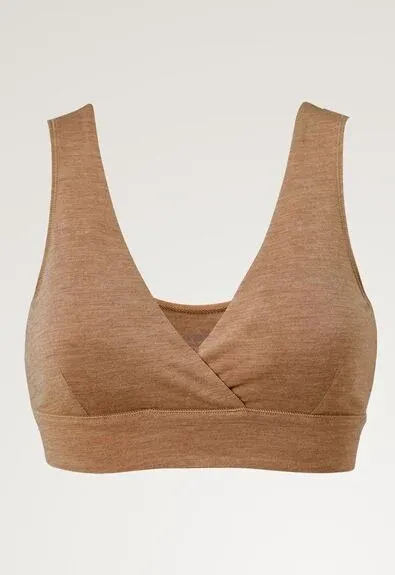 Boob Merino wool bra, Brown Melange XL