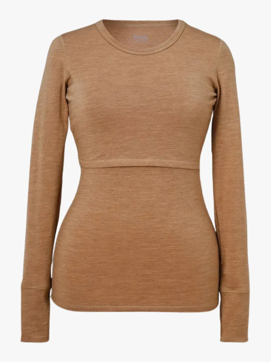Boob Merinoull Amningstopp, Brown Melange, L