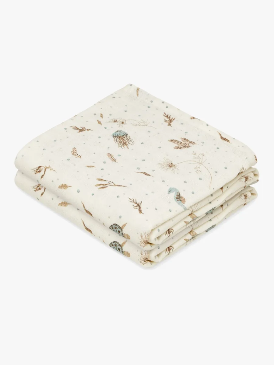 Cam Cam Copenhagen Muslinfiltar Mönstrade 2-Pack, Sea Garden