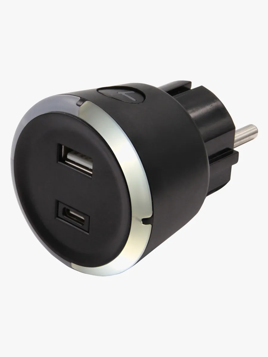 CAPiDi USB Laddare / Timer A+C, Black