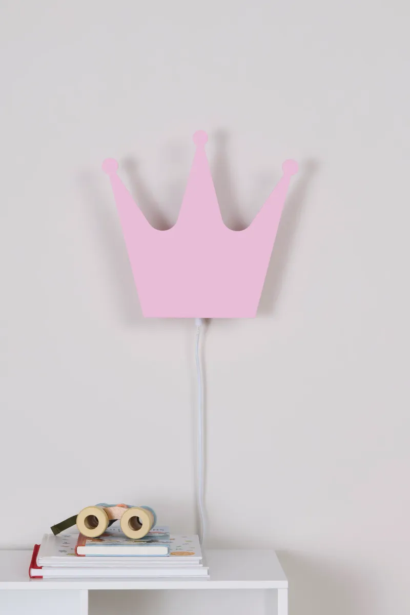 Cloudberry Castle Vägglampa Krona, Rosa, Barnrum