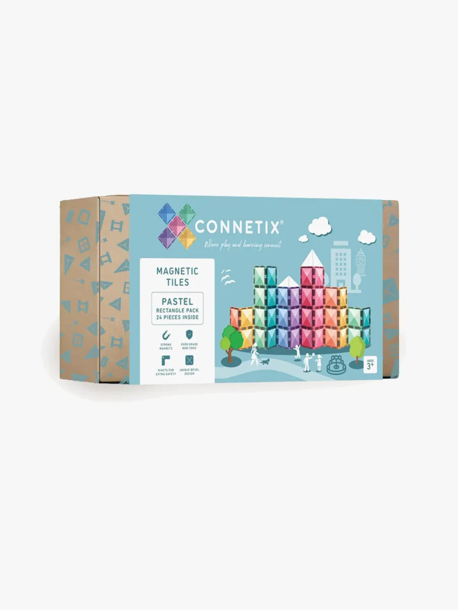 Connetix Magnetiska Byggklossar Pastell Rektangel 24 Delar