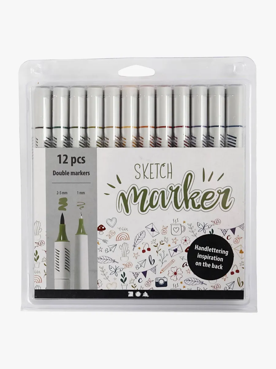 Creativ Company Sketch Marker Pennor Dova Färger 12-pack