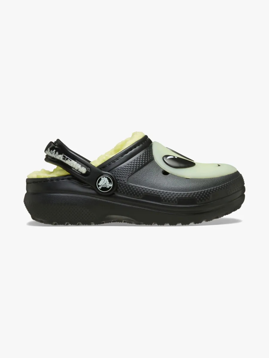 Crocs Classic Alien Kids Fodrade Tofflor, Black, 23-24