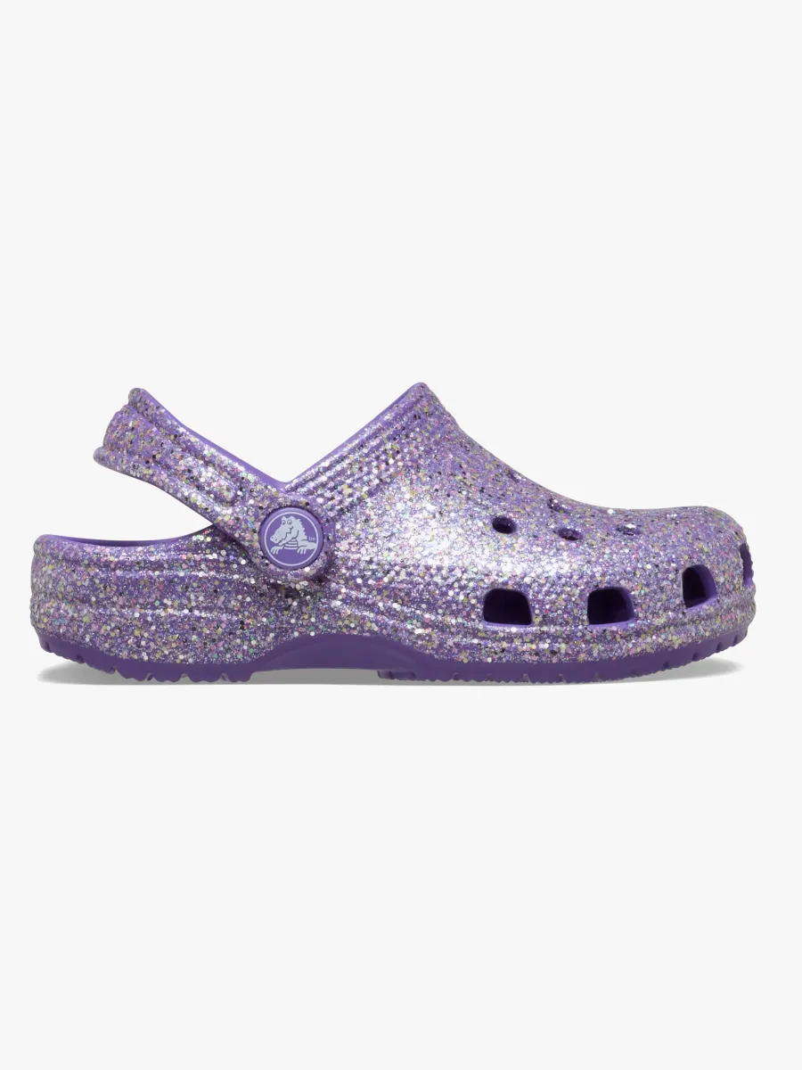 Crocs Classic Fantasy Glitter Kids Tofflor, Lila, 23-24