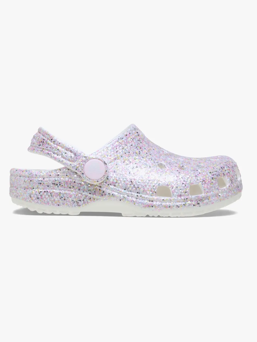 Crocs Classic Fantasy Glitter Kids Tofflor, White, 20-21