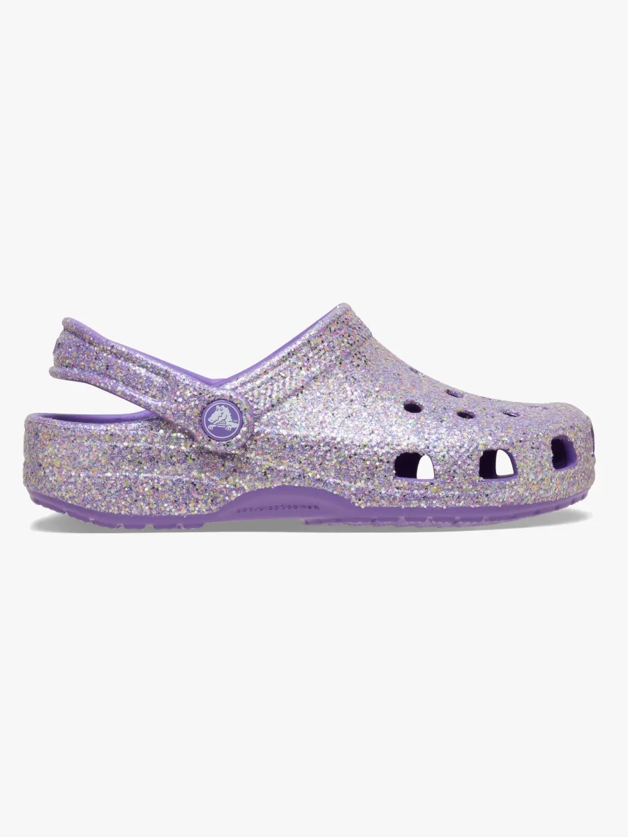 Crocs Classic Fantasy Glitter Tofflor, Lila, 33-34