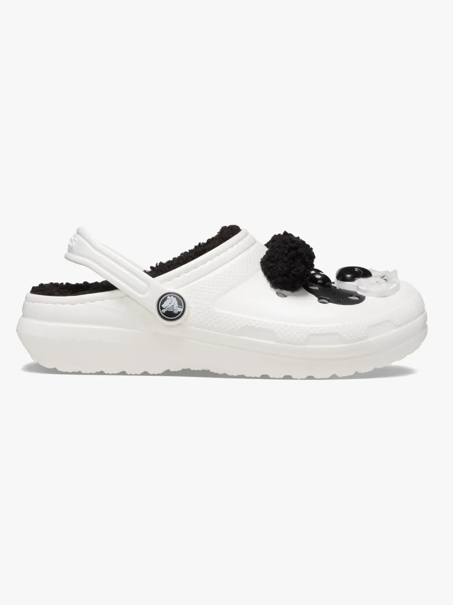 Crocs Classic Fodrade Tofflor, Panda/Chalk, 19-20