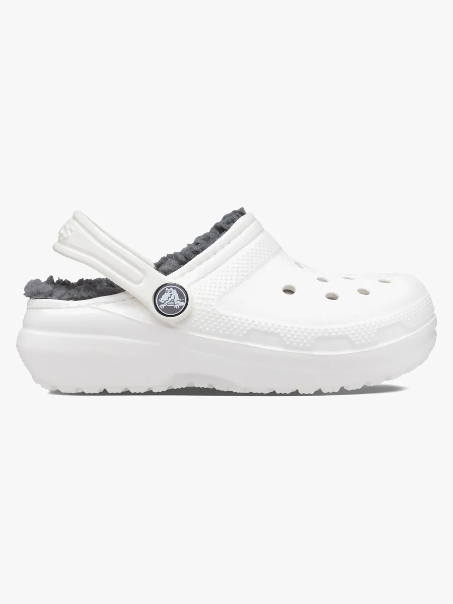 Crocs Classic Fodrade Tofflor, Vit/Grå, 27-28