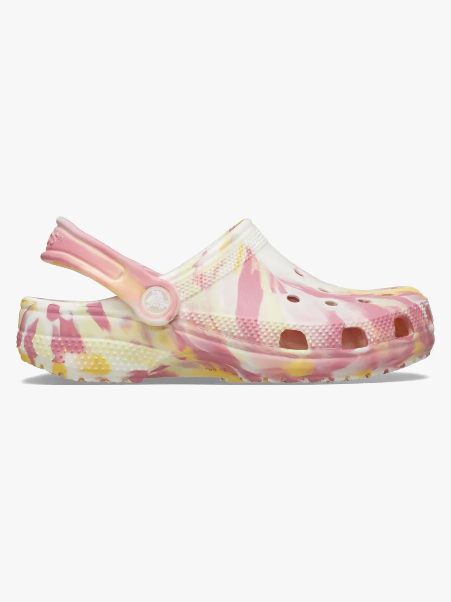 Crocs Classic Glow Marbled Tofflor, Daylily/Multi, 33-34