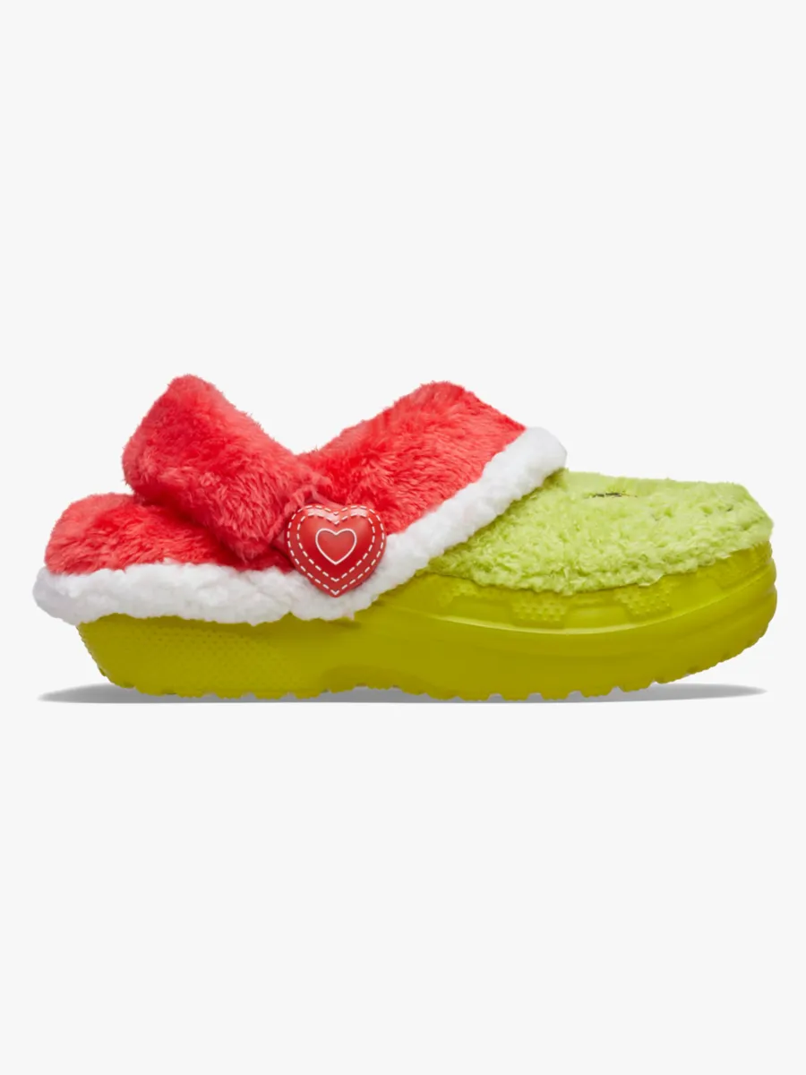Crocs Grinchen Classic Fodrade Tofflor, Multi, 34-35