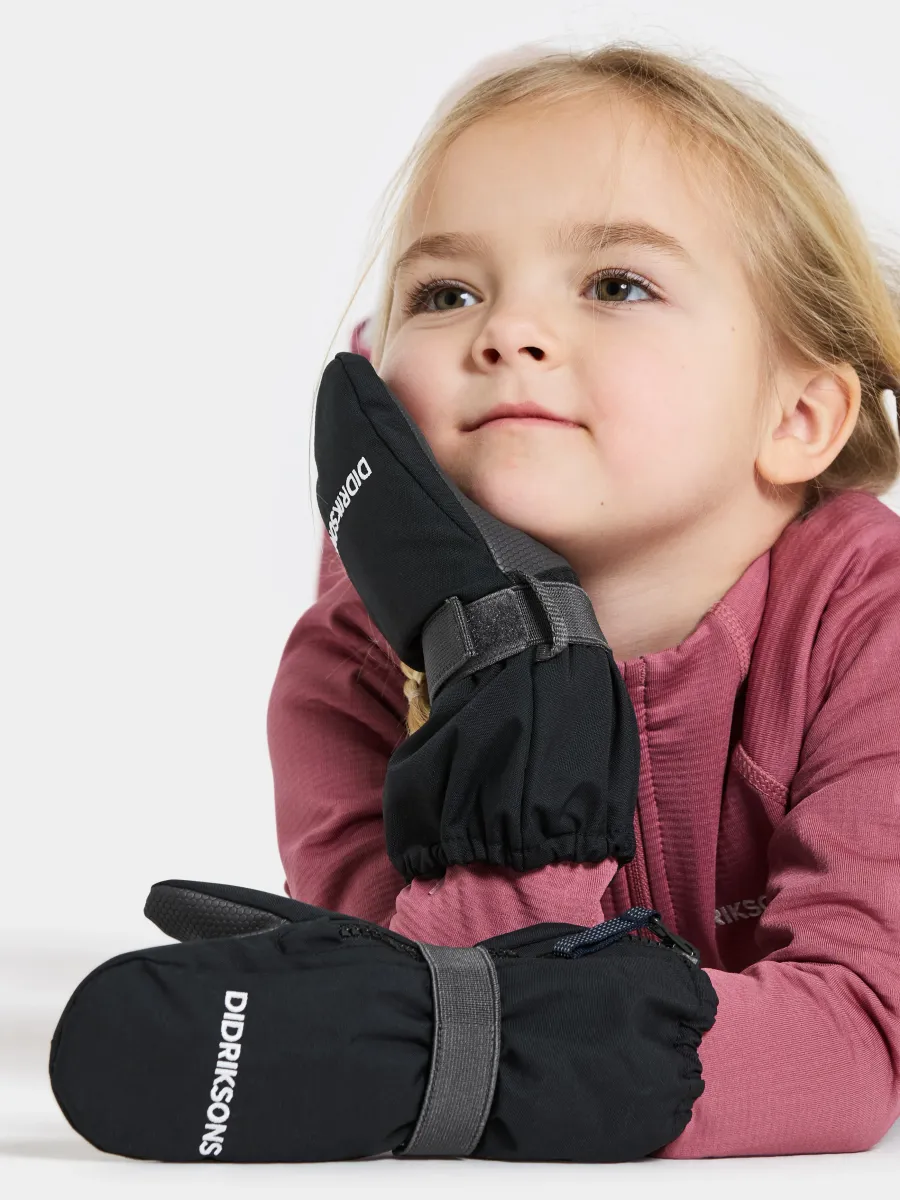 Didriksons Biggles Zip Vantar, Black, 2-4 år