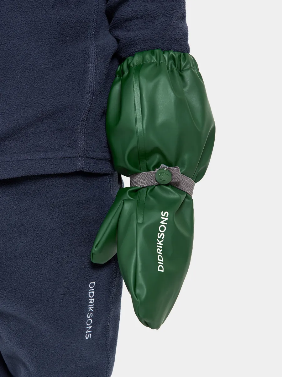 Didriksons Pileglove Fodrade Regnvantar, Pine Green, 0 år